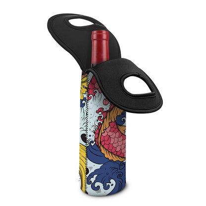 Japanese Koi Carp Tattoo Print Single Neoprene Wine Tote