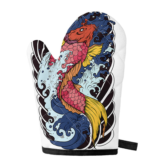 Japanese Koi Carp Tattoo Print Single Oven Mitt