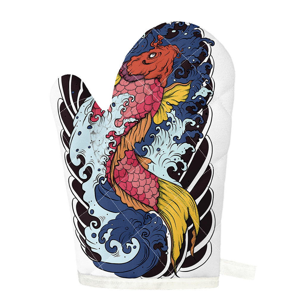 Japanese Koi Carp Tattoo Print Single Oven Mitt