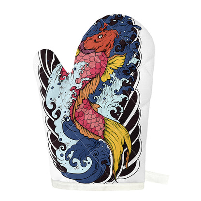 Japanese Koi Carp Tattoo Print Single Oven Mitt