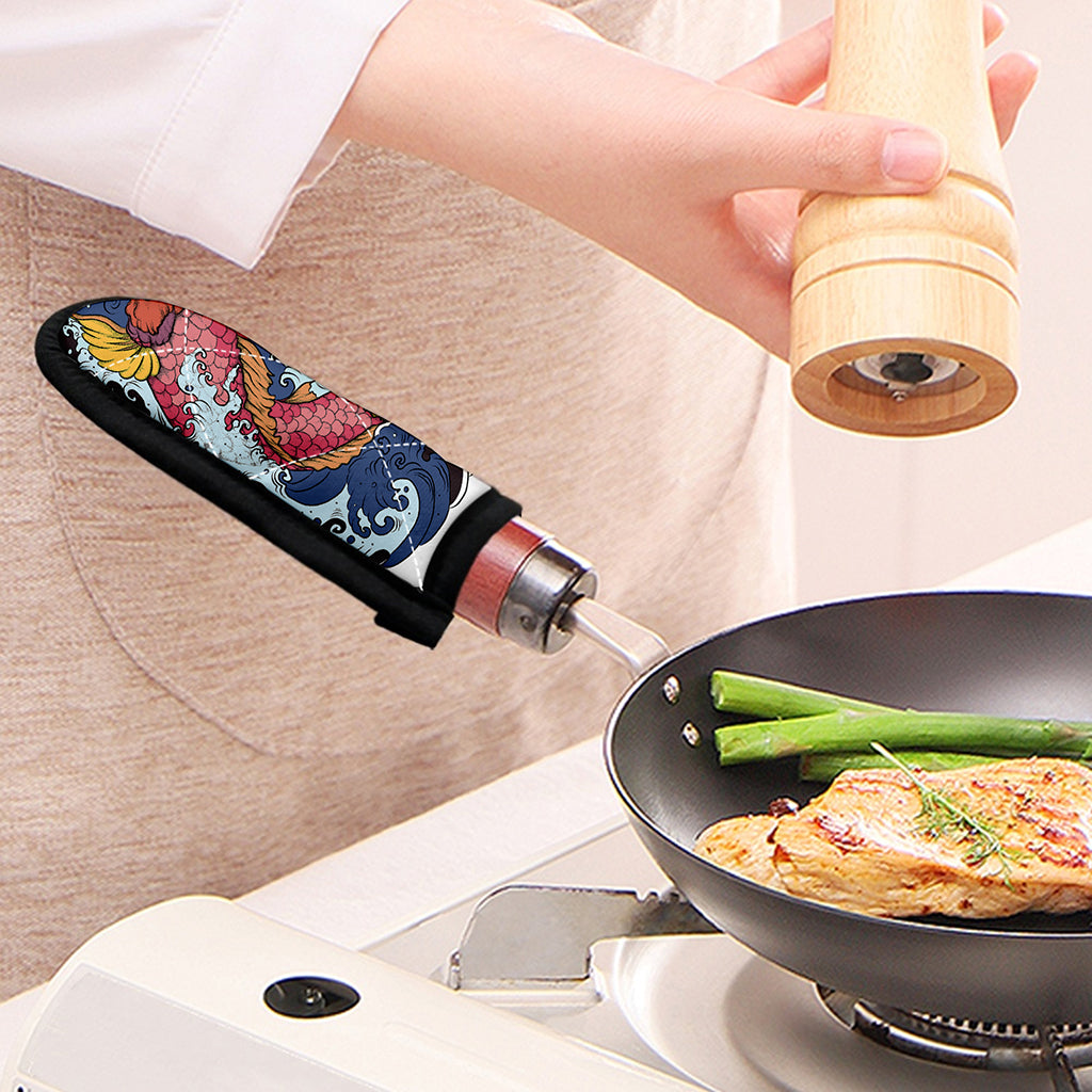 Japanese Koi Carp Tattoo Print Skillet Handle Cover