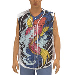 Japanese Koi Carp Tattoo Print Sleeveless Baseball Jersey