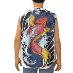 Japanese Koi Carp Tattoo Print Sleeveless Baseball Jersey