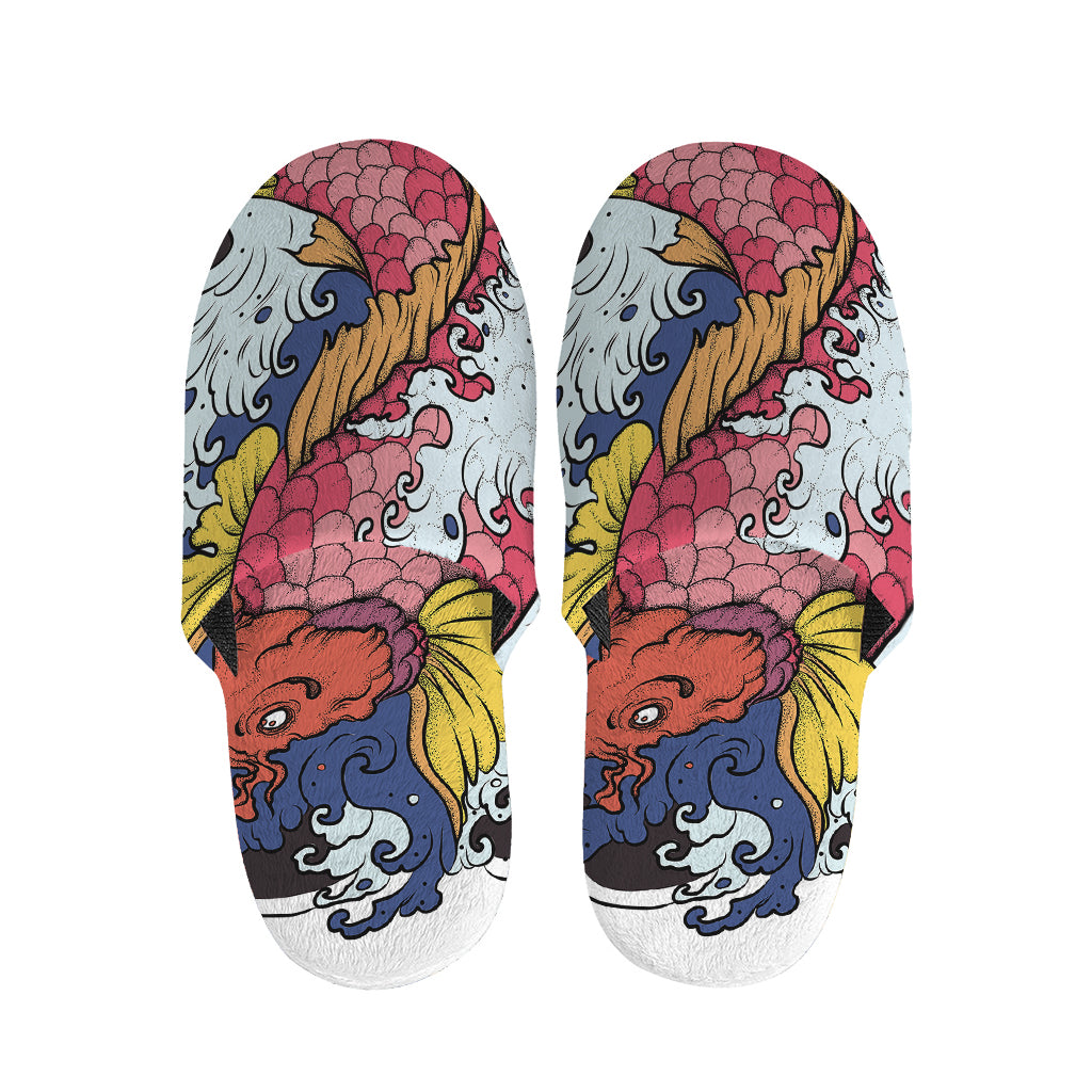 Japanese Koi Carp Tattoo Print Slippers