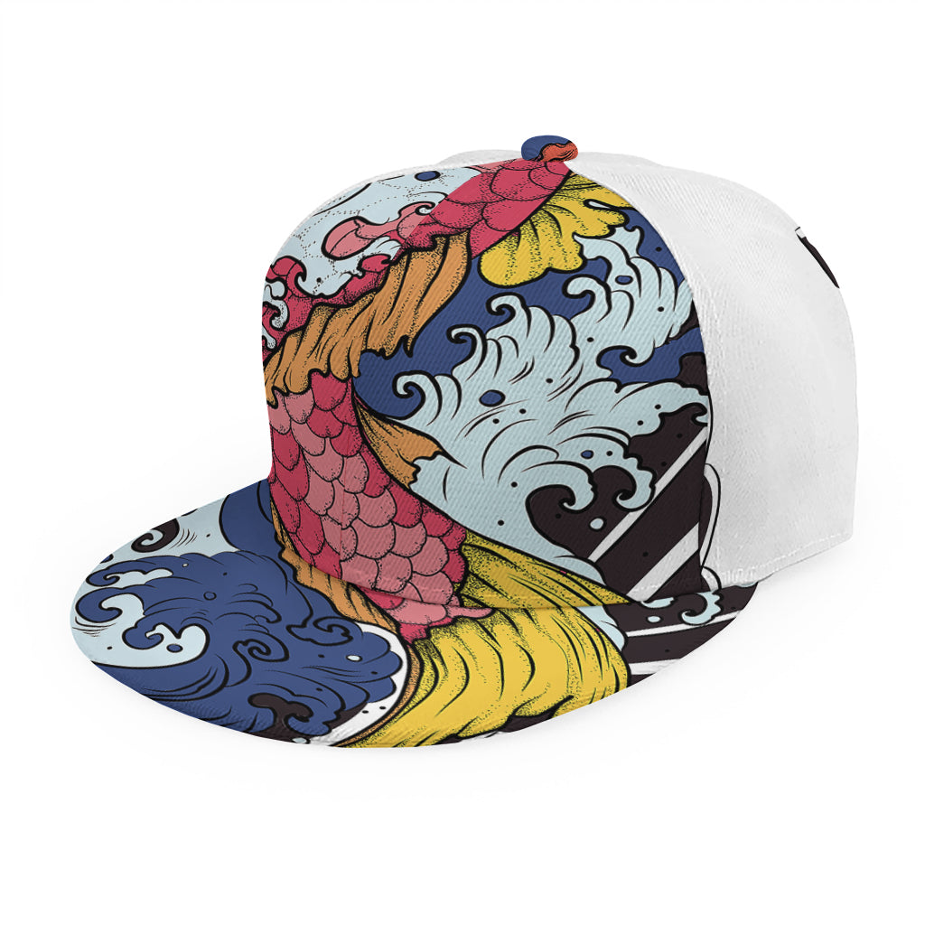 Japanese Koi Carp Tattoo Print Snapback Cap