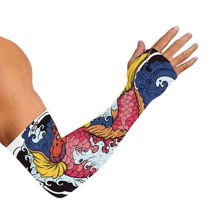 Japanese Koi Carp Tattoo Print Sun Protection Arm Sleeves