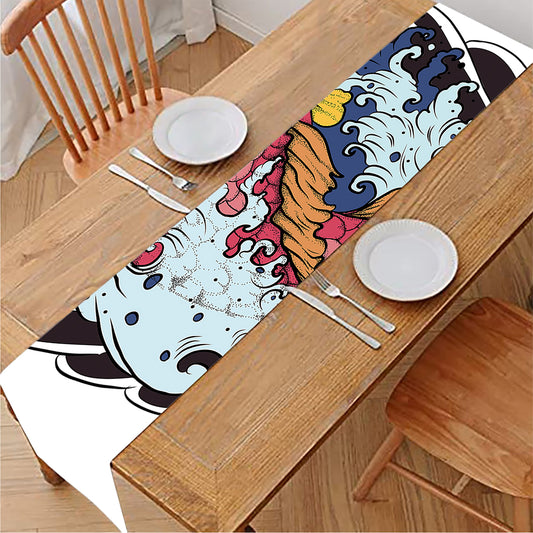 Japanese Koi Carp Tattoo Print Table Runner