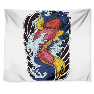 Japanese Koi Carp Tattoo Print Tapestry