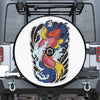 Japanese Koi Carp Tattoo Print Tire Cover With Camera Hole