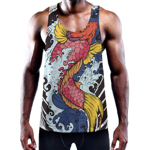 Japanese Koi Carp Tattoo Print Training Tank Top