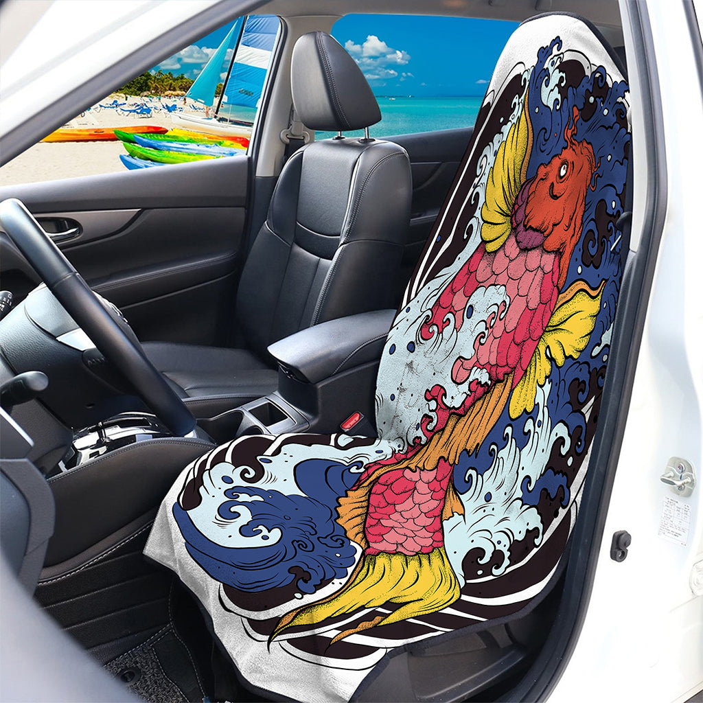 Japanese Koi Carp Tattoo Print Waterproof Car Seat Cover