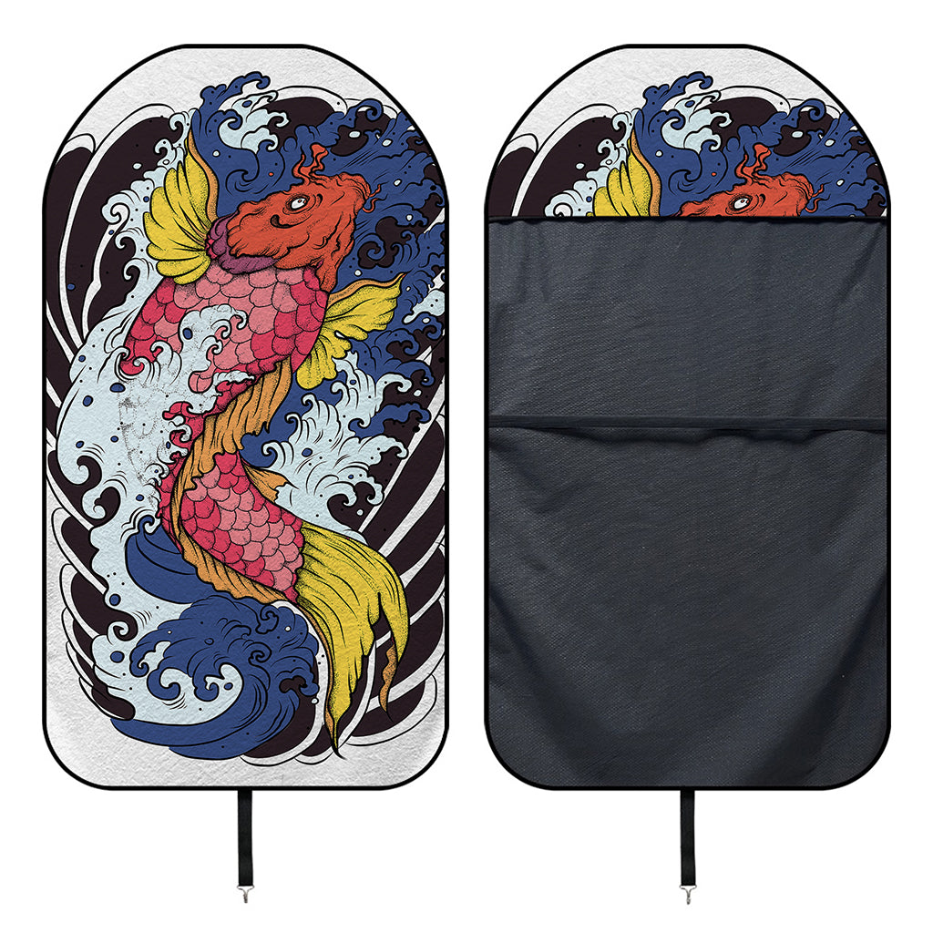 Japanese Koi Carp Tattoo Print Waterproof Car Seat Cover