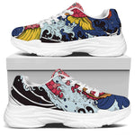 Japanese Koi Carp Tattoo Print White Chunky Shoes