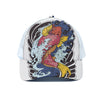 Japanese Koi Carp Tattoo Print White Mesh Trucker Cap