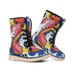 Japanese Koi Carp Tattoo Print Winter Boots