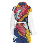 Japanese Koi Carp Tattoo Print Women's Bathrobe