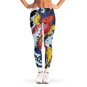 Japanese Koi Carp Tattoo Print Women's Leggings