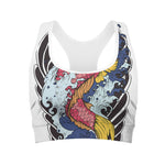 Japanese Koi Carp Tattoo Print Women's Sports Bra