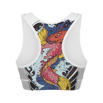 Japanese Koi Carp Tattoo Print Women's Sports Bra