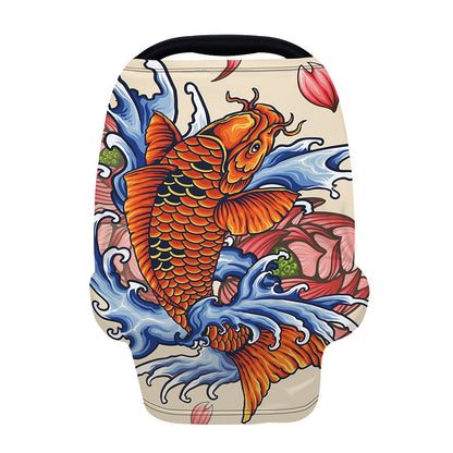 Japanese Koi Fish Tattoo Print Baby Seat Cover