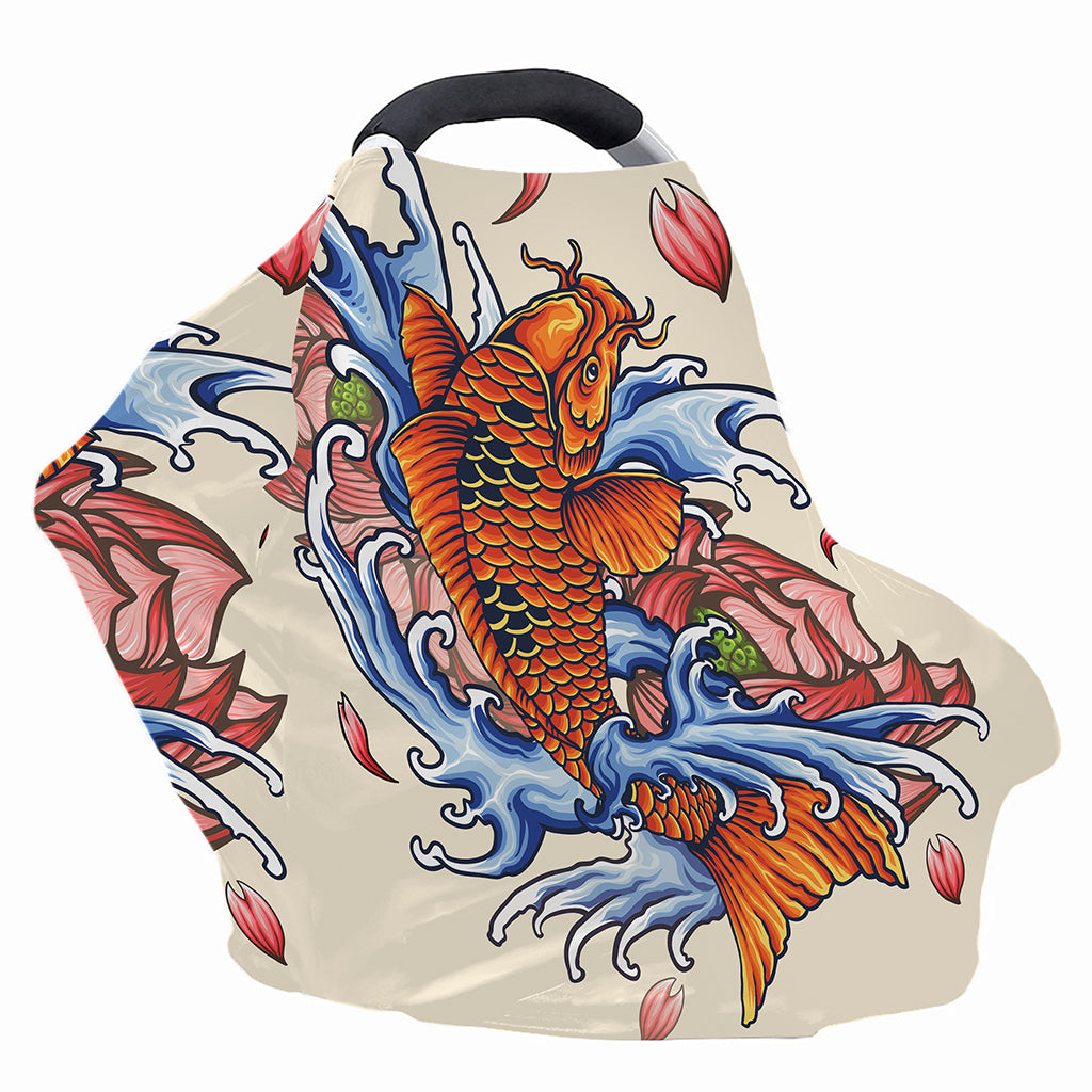 Japanese Koi Fish Tattoo Print Baby Seat Cover