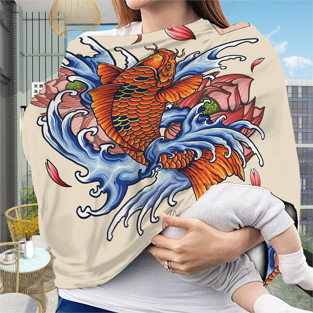 Japanese Koi Fish Tattoo Print Baby Seat Cover