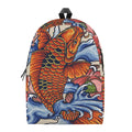 Japanese Koi Fish Tattoo Print School Backpack