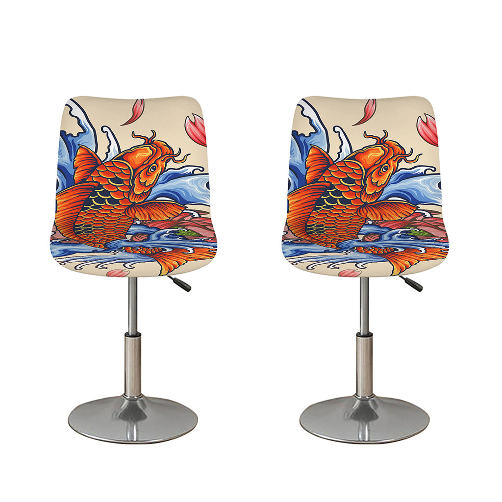 Japanese Koi Fish Tattoo Print Bar Stool Covers