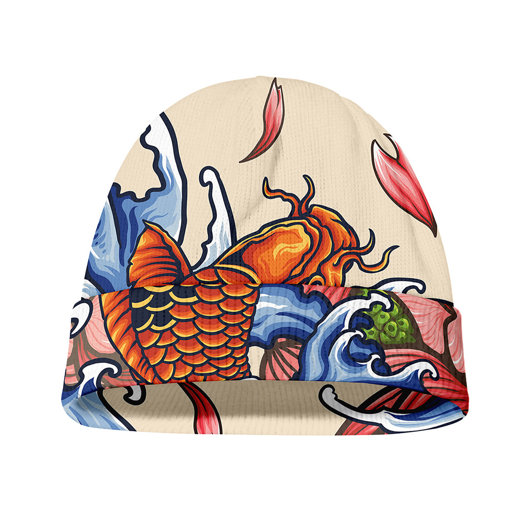 Japanese Koi Fish Tattoo Print Beanie