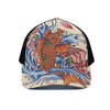 Japanese Koi Fish Tattoo Print Black Mesh Trucker Cap