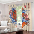Japanese Koi Fish Tattoo Print Dimout Grommet Curtains