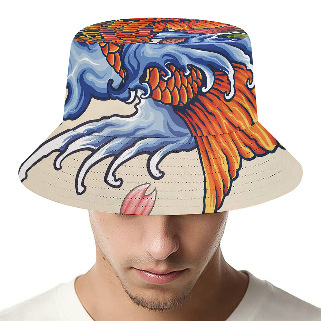 Japanese Koi Fish Tattoo Print Bucket Hat