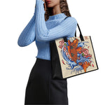 Japanese Koi Fish Tattoo Print Canvas Tote Bag