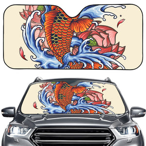 Japanese Koi Fish Tattoo Print Car Windshield Sun Shade