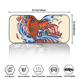 Japanese Koi Fish Tattoo Print Car Windshield Sun Shade