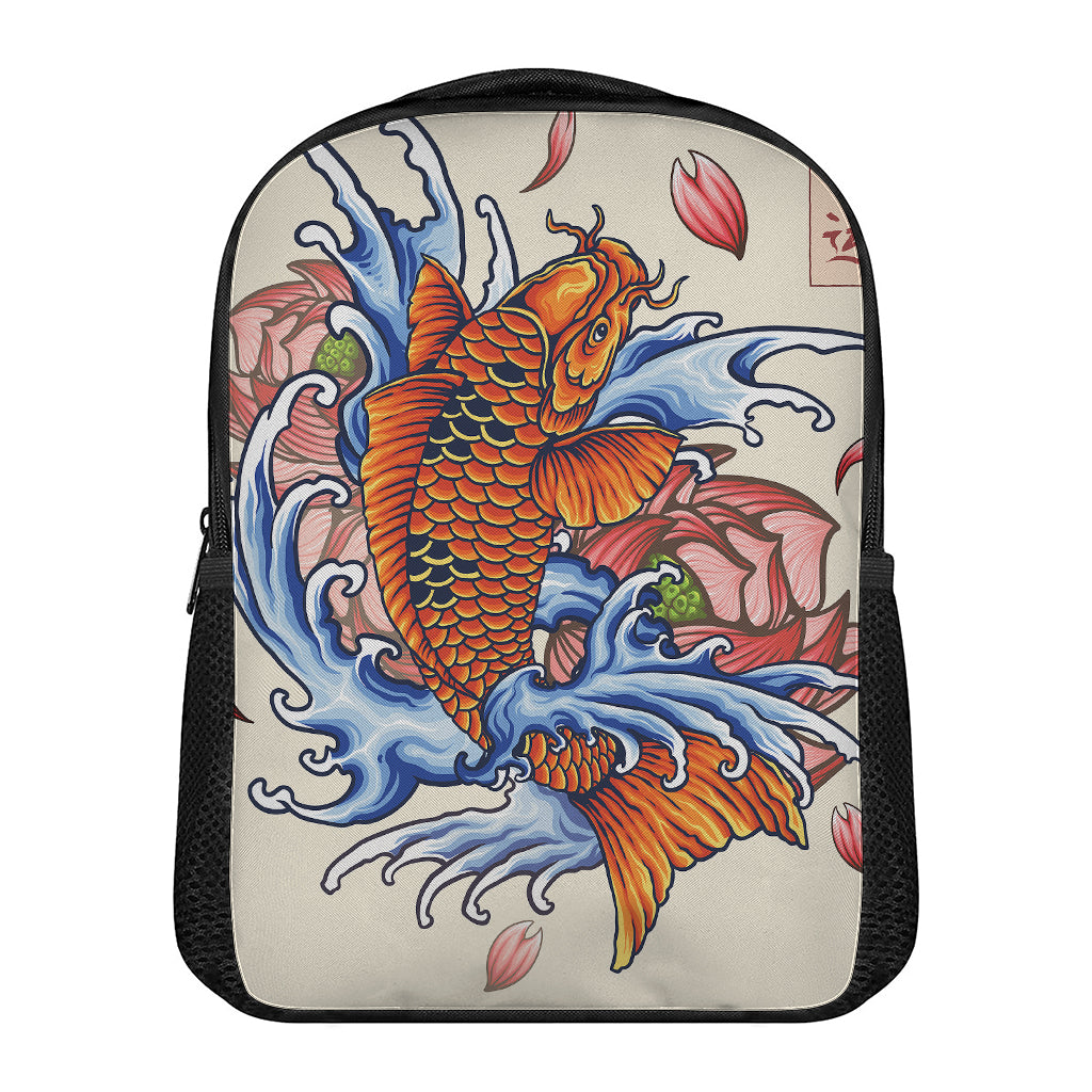 Japanese Koi Fish Tattoo Print Casual Backpack