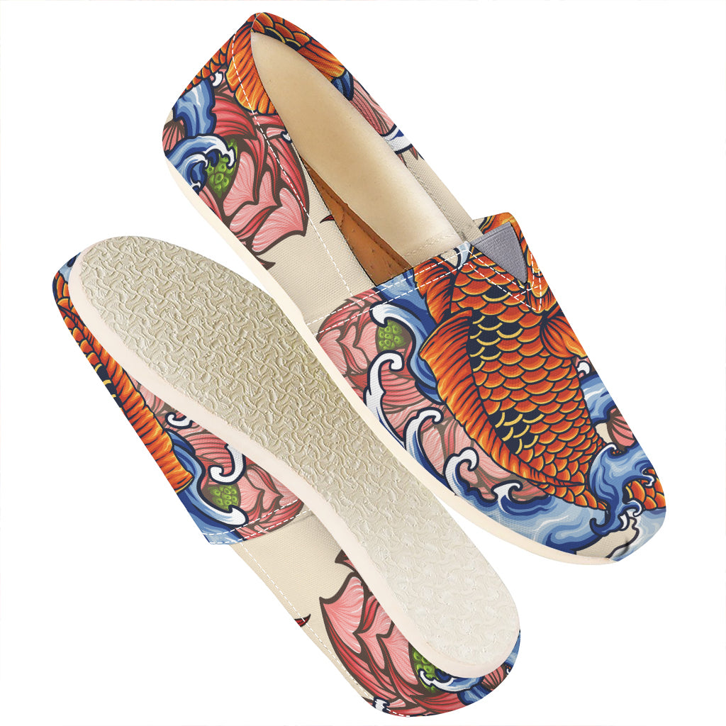 Japanese Koi Fish Tattoo Print Casual Shoes