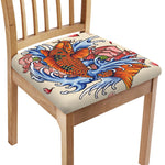 Japanese Koi Fish Tattoo Print Chair Cushion Cover