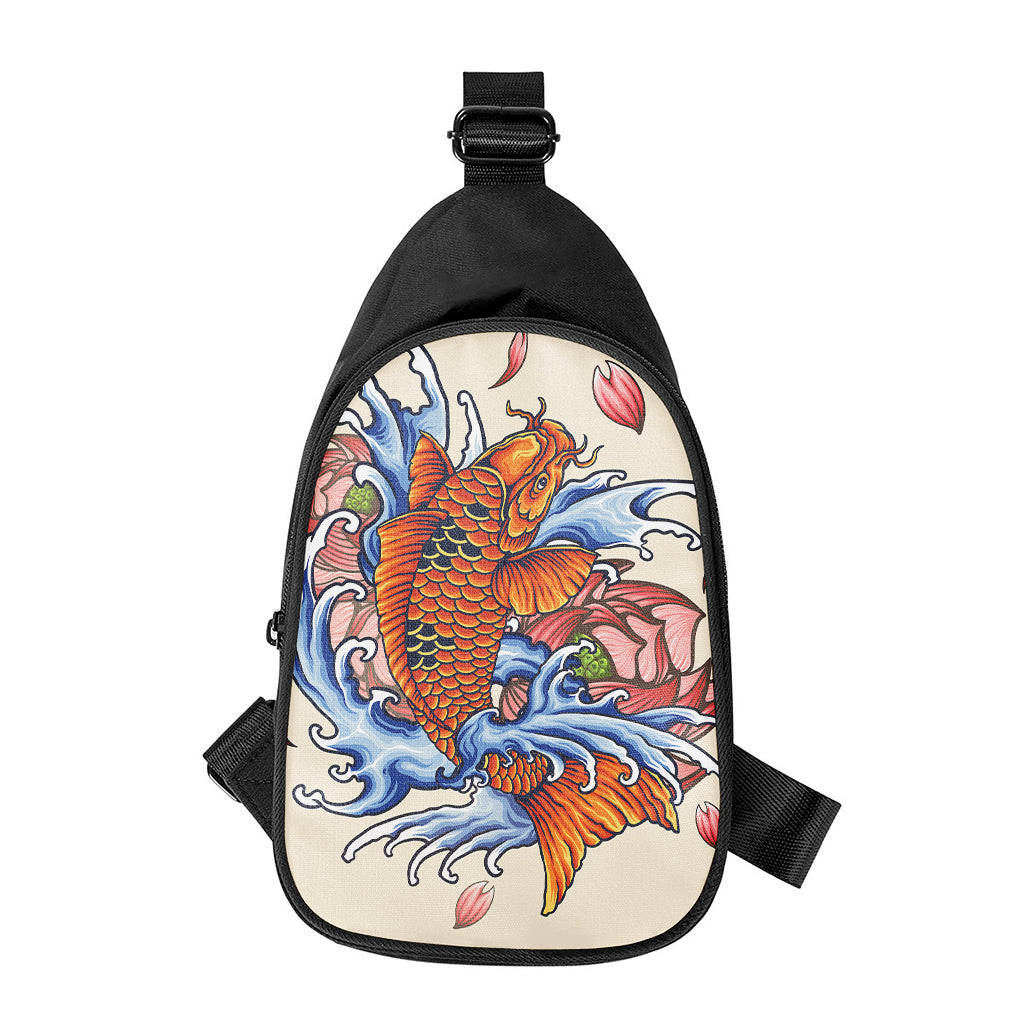 Japanese Koi Fish Tattoo Print Chest Bag