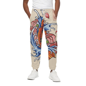 Japanese Koi Fish Tattoo Print Cotton Pants