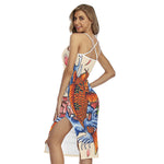 Japanese Koi Fish Tattoo Print Cross Back Cami Dress