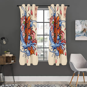 Japanese Koi Fish Tattoo Print Curtain