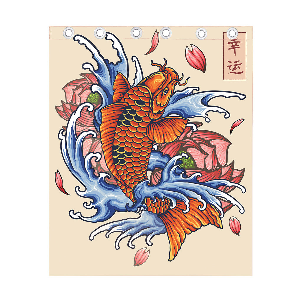 Japanese Koi Fish Tattoo Print Curtain