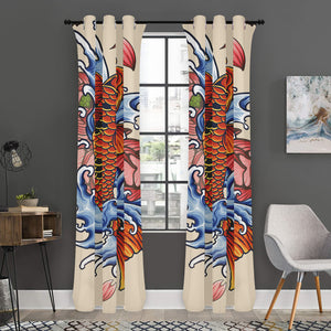 Japanese Koi Fish Tattoo Print Curtain