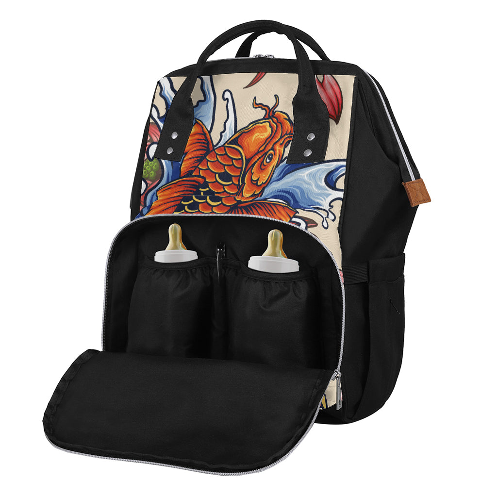 Japanese Koi Fish Tattoo Print Diaper Bag