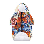 Japanese Koi Fish Tattoo Print Dog Zip Up Hoodie