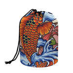Japanese Koi Fish Tattoo Print Drawstring Makeup Bag