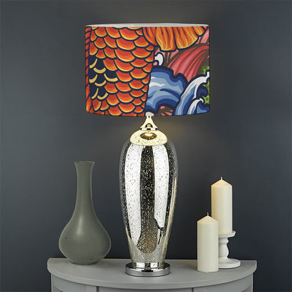 Japanese Koi Fish Tattoo Print Drum Lamp Shade