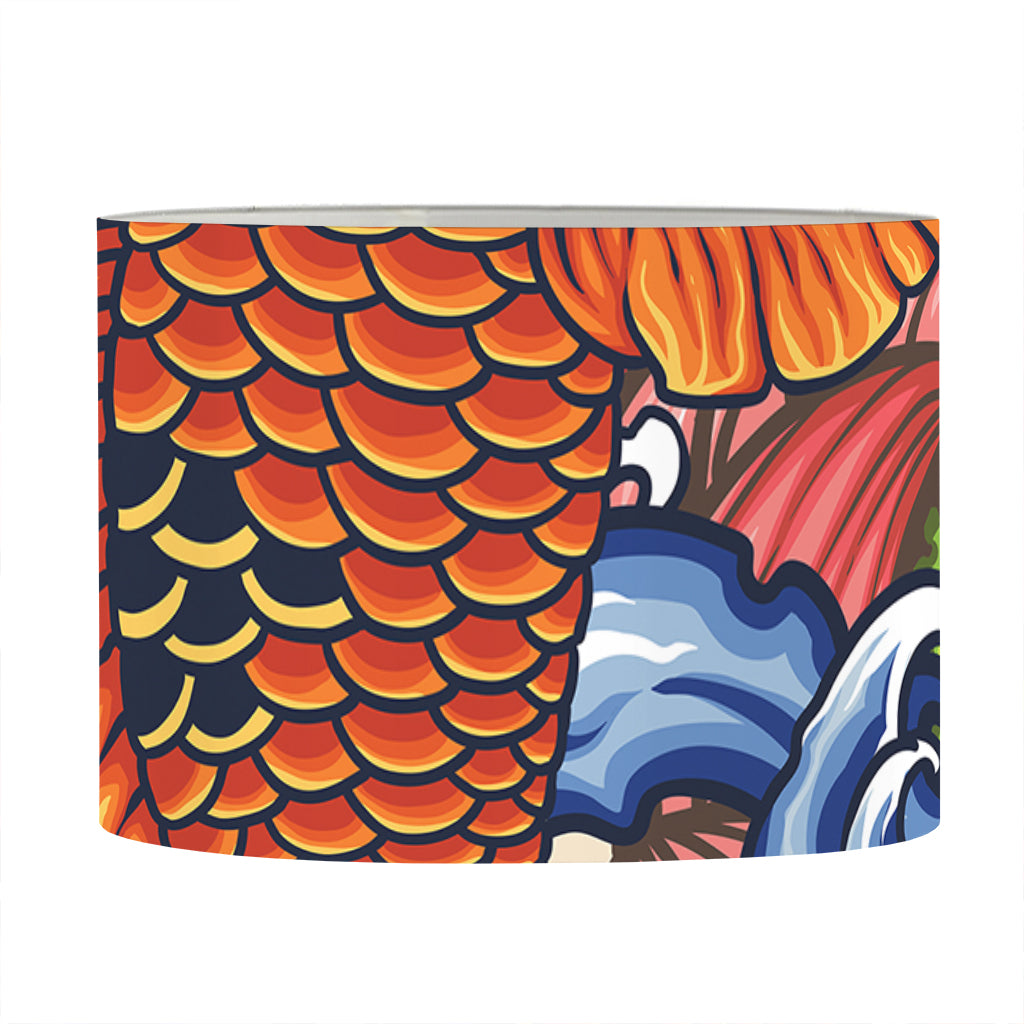 Japanese Koi Fish Tattoo Print Drum Lamp Shade