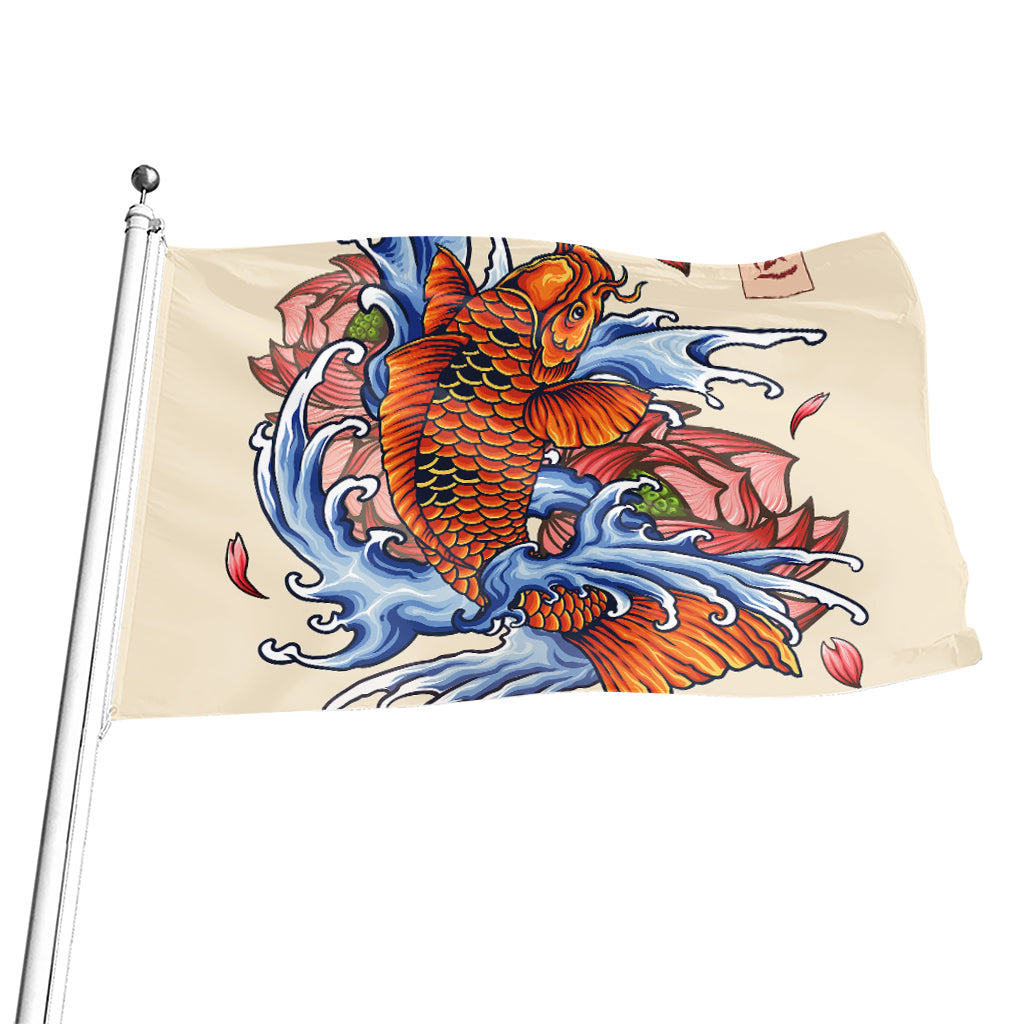 Japanese Koi Fish Tattoo Print Flag